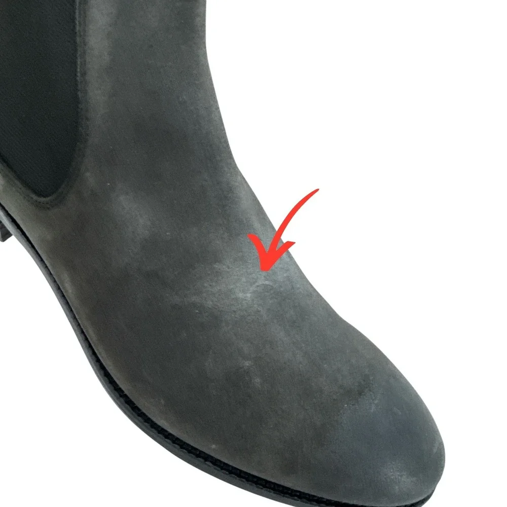 Quince Charcoal Calfskin Leather Dress Chelsea Boots USM 10 / Wm 11 Suede NIB